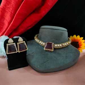 High Quality Moissanite Stone and Zircon Hasli Set Sophisticated Elegance Perfect Blend Stylish <b>Necklaces</b> and Earrings For Women - Product Image 2