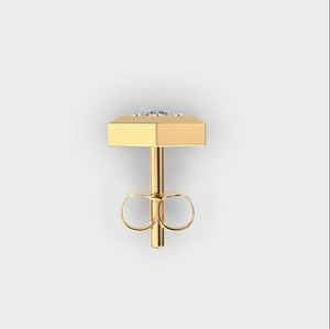 Lab Grown Diamond Hexagon Stud <b>Earrings</b> Round Bezel <b>Set</b> In 18K White / Rose / Yellow <b>Gold</b> <b>Earrings</b> - Product Image 4