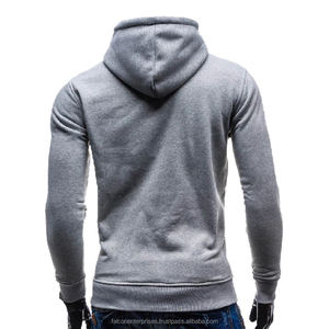 Sudadera con capucha para hombre, corte regular, bordada, con cremallera, talla grande, estilo urbano, informal, de manga larga, color liso - Product Image 4