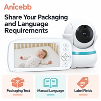 Moniteur vidéo pour bébé OEM 5 pouces FHSS avec unité parentale 5000 mAh, documents CE RED RoHS à consulter, marque à étiquette privée
