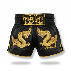 กางเกงมวยไทยเย็บสองชั้น ทนทาน ผ้าซาติน สำหรับฝึกซ้อมมวย คิกบ็อกซิ่ง MMA ระดับมืออาชีพ ยืดหยุ่นได้ 男女兼用 - Product Image 4