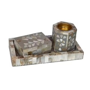 Gris couleur mosaïque perlée nacre travail haute qualité encens Bakhoor brûleur maison parfum accessoires fournitures - Product Image 1