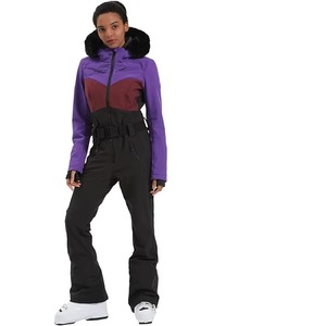 Traje de Esquí para Mujer, Ropa de Nieve con Capucha de Piel, Cintura Ajustable, Logotipo Personalizado - Product Image 3