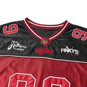 เสื้อฟุตบอลแขนยาวสไตล์วินเทจย้อนยุคเสื้อเจอร์ซีย์เล่นฟุตบอลเสื้อคอวีออกแบบสไตล์สตรีท - Product Image 5