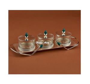 Serveur de fruits secs en aluminium de la plus haute qualité Serveur d'écrous de taille et de forme personnalisées avec plateau et poignée en bois - Product Image 5