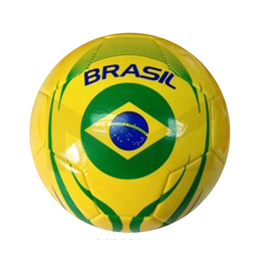 新しいプロのカスタムプリントラミネート高品質マッチブラジル国旗サッカーボール最高の公式サイズ34 5 PUサッカーボール