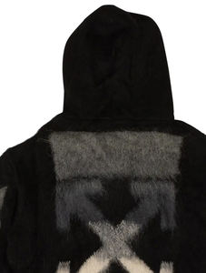 Mohair Hoodie Custom OEM Crew Neck Sweater Long Sleeve Striped Sweater Men Gradient Knitted Jacquard Knitwear Men Mohair Sweater - Product Image 6