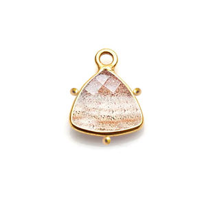 Trillion facetado cobre-piedra preciosa infundida 925 plata esterlina oro Vermeil pequeño DIY fabricación de joyas encanto colgante-para regalo - Product Image 1