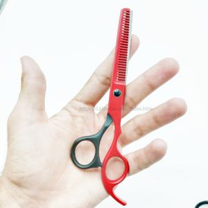 Ciseaux à cheveux de coiffeur personnalisés disponibles cisaillement de coiffeur couleur noir rouge coupe de cheveux ciseaux de coiffeur amincissants - Product Image 5