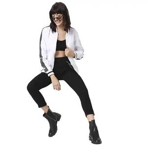 Customized Printed <b>Women</b> Quilted Bomber <b>Jacket</b> Sheep Skin Letter Print Stand Collar Zip-Up Regular Length - Product Image 4