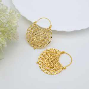 À la mode 18K Or Filigrane Mandala Déclaration Ethnique Bohème Boucles D'oreilles Personnalisé En Laiton Boho Cadeaux De Demoiselle D'honneur - Product Image 2