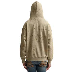 Nueva llegada Color sólido 100% algodón Invierno Polar gimnasio Fitness Unisex Sudadera con capucha con cordón bordado - Product Image 3