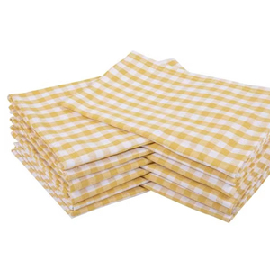 Serviette de cuisine à motif de rayures de golf 100% coton à séchage rapide et durable pour un usage domestique Techniques tissées à carreaux bleus - Product Image 1