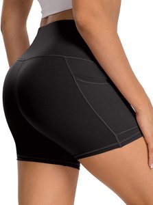 Pantalones cortos de gimnasio de compresión de cintura alta con bolsillos laterales para mujer Entrenamiento Fitness - Product Image 2
