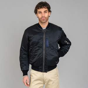 Chaqueta universitaria de poliéster con logotipo personalizado al por mayor para hombre, chaqueta bomber de béisbol universitaria con bolsillos y botones y cierre - Product Image 6