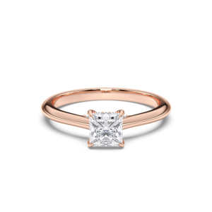 Anillo de compromiso de diamante cultivado en laboratorio de 1,12 quilates, Juego de puntas de princesa y forma redonda en plata para ella - Product Image 1