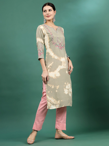 ชุดเสื้อถักตัดตรงปักสีเบจสีเบจสำหรับผู้หญิงดีไซน์ทันสมัยสุดพิเศษ - Product Image 4