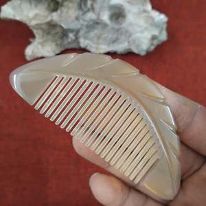 Natural Semi Circular Eco-Friendly <b>Buffalo</b> <b>Horn</b> Hair Comb Handmade A+ Grade Wide Tooth Anti-Static Design for Smooth Hair - Product Image 3