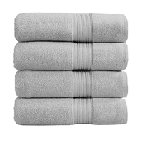 Ensemble de serviettes en coton gris uni, rectangulaires, teintes, pour la plage, tissées, douces, absorbantes, séchage rapide, serviettes de bain