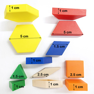 PLOMA 250-Piece Plastic Hollow Pattern Geometric <b>Blocks</b>-6 Colors 6 <b>Shapes</b> 2.5cm Thickness Square Math Manipulative Toy Unisex - Product Image 3