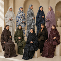Vêtements islamiques Loriya, ensemble d'abayas pour la prière du Ramadan et de l'Aïd pour femmes musulmanes, avec tapis de prière et sac, robe islamique modeste à fleurs