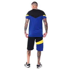 OEM ODM 100% algodón hombres peso pesado camiseta pantalones cortos conjuntos neón Color impreso Logo 280 gramos Jersey tela patrón impreso - Product Image 2