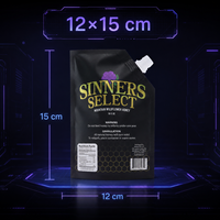 Sachet Doypack Noir Mat 12x15cm avec Bec Verseur Refermable de Qualité Alimentaire pour Emballage Liquide (Miel, Sauce) - Vente en Gros