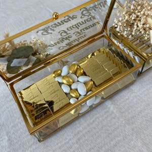 Luxury handcrafted metal <b>glass</b> <b>jewellery</b> <b>box</b> with stunning detailing perfect for organizing valuable <b>jewellery</b> items - Product Image 6