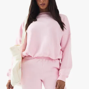 OEM Femmes Sweat À Capuche Cou À La Mode À Manches Longues Décontracté Rose Printemps Automne Solide Couleurs Pull - Product Image 6