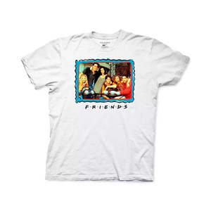 T-shirt Oversize da Uomo Ripple Junction con Grafica Friends Frame, 100% Cotone Jersey, Tinta Unita, Bianco, Taglia Small - Product Image 1