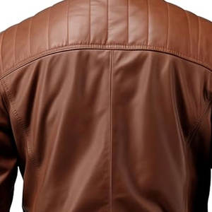 Chaqueta de Cuero de Primera Calidad para Hombre, Diseño Moderno, Nueva Colección, con Cuello Alto y Logotipo Frontal en Tela de Lona - Product Image 6