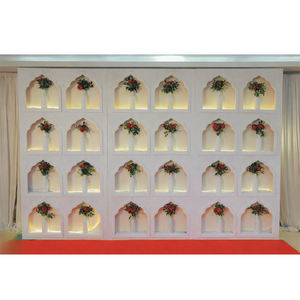 Jharokha Tradicional Moderno y Ligero de Rajastán, Marco para Escenario de Bodas, Estilo Musulmán Personalizado, Pared Trasera de Fibra para Eventos, EE. UU. - Product Image 1