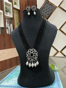 Luxe CZ Zircon Diamant Long Mala Collier Avec Boucles D'oreilles Américain Diamant Look Ensemble De Bijoux pour Cadeau De Mariage Fête Élégante - Product Image 2