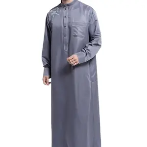 Arabic Dubai Muslim Thobe Robe Men's Islamic Kaftan Maxi Dress Clothes Sets Fashionable Shalwar Kameez For Wedding Wear