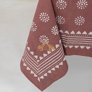 Colorful Vintage Dabu Floral Cotton <b>Tablecloth</b> Hand Block Print Jaipuri Artisan Table Cover for Home Hotel or Banquet Use - Product Image 5