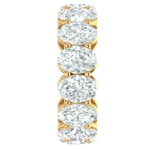 แหวนเพชรทรงรีรูปไข่ IGI Certified ประดับเพชรแบบ Eternity Band ทอง 18K สำหรับงานแต่งงานและวันครบรอบ - Product Image 3