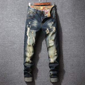 กางเกงยีนส์ของผู้ชายทันสมัยกางเกงยีนส์ทรงตรงเข้ารูปคลาสสิกออกแบบได้ตามต้องการ - Product Image 3