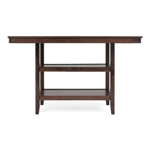 Meuble Teck Acajou Suar 2110128 Table haute de pub 4 places, finition chêne naturel brun foncé et noir - Product Image 3