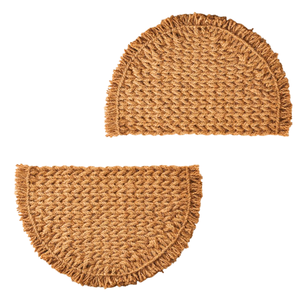 HOT SEARCH Tapis de porte en fibre de coco tressé demi-lune fiable Un ajout charmant à votre maison qui dure longtemps - Product Image 1