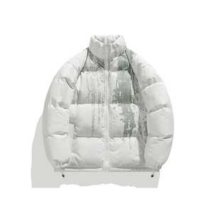 Veste parka d'hiver pour homme, grande taille, très vendue, logo personnalisé, épaisse, imperméable, réversible, à capuche, en toile matelassée - Product Image 5