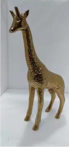 Estatua de aluminio de jirafa Art Deco confiable, artesanía de Metal pulido para Decoración de mesa interior o regalo, decoración del hogar - Product Image 3