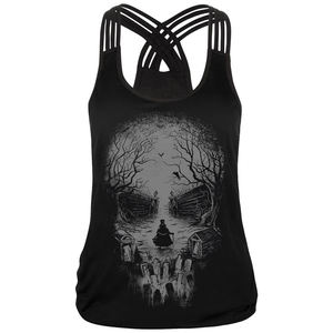 Débardeurs d'entraînement de gymnastique respirants anti-rétrécissement à séchage rapide personnalisés pour femmes avec logo imprimé sur le devant pour le sport, le yoga et le fitness pour les filles - Product Image 3