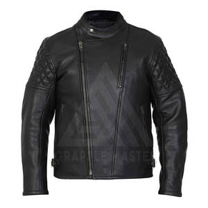 Veste moto design professionnel de qualité supérieure en cuir véritable léger tissu de haute qualité état neuf - Product Image 1