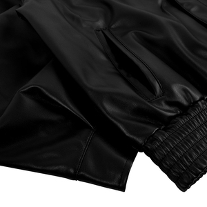2024 New OEM Custom LOgo Fashion Outdoor Men Streetwear Leather <b>Patchwork</b> Crop Varsity <b>Jacket</b> - Product Image 4
