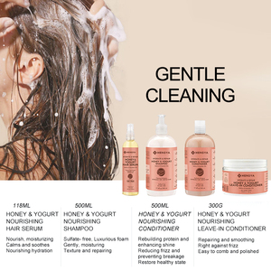 مجموعة العناية بالشعر بالعسل والزبادي المغذية من OEM، 500 مل، شامبو وبلسم مرطب ومصلح للشعر الجاف وملطف للشعر - Product Image 6