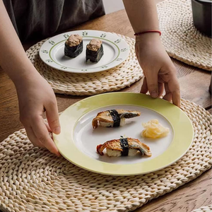 Napperon tressé rond naturel en jacinthe d'eau napperon ovale en cosse de maïs chargeur tissé pour salle à manger vente sur assiettes plats - Product Image 4