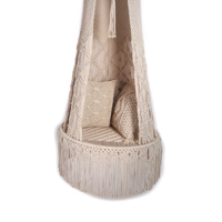 Fauteuil suspendu en macramé fait main |   Fauteuil suspendu en corde de coton bohème pour la décoration intérieure et extérieure de la maison et du jardin