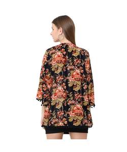 Wholesale women blue printed <b>jackets</b> pockets hoodie jeans manufacturing denim embroidery <b>jacket</b> - Product Image 2