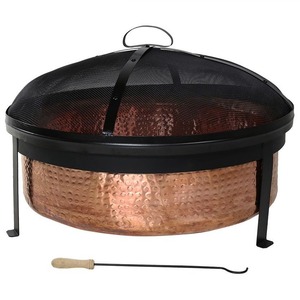 Cheminée extérieure de qualité supérieure en cuivre et en fer offrant un design audacieux, fonctionnalité et chaleur pour tout patio - Product Image 6