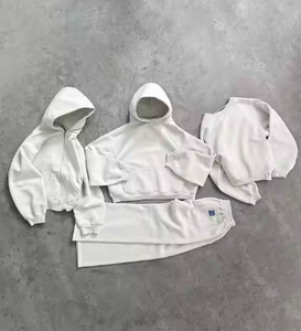 Ensemble de sweats à capuche unisexe automne-hiver 100 % coton molletonné décontracté respirant écologique coupe classique impression numérique en relief - Product Image 4